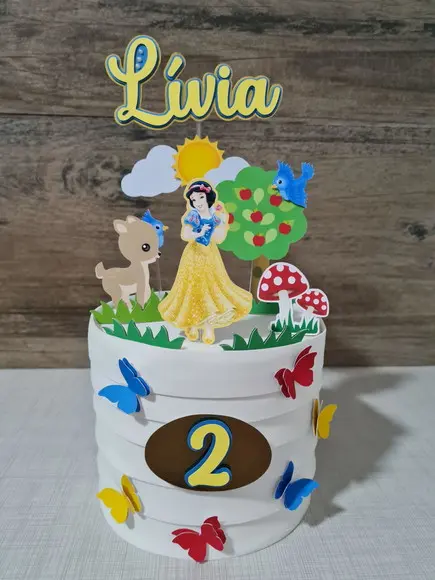 Topo De Bolo Branca De Neve Clássica