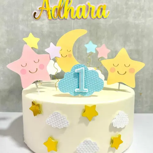 Topo de Bolo Brilha Brilha Estrelinha