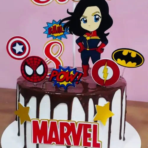 Topo de Bolo Capitã Marvel