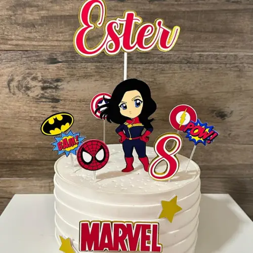 Topo de Bolo Capitã Marvel