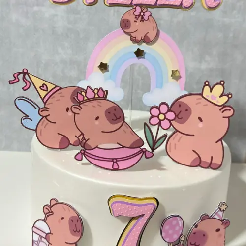 Topo de Bolo Capivara Fofa