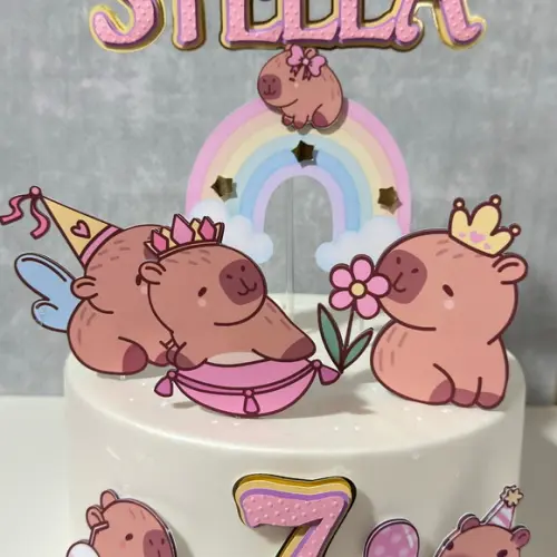 Topo de Bolo Capivara Fofa