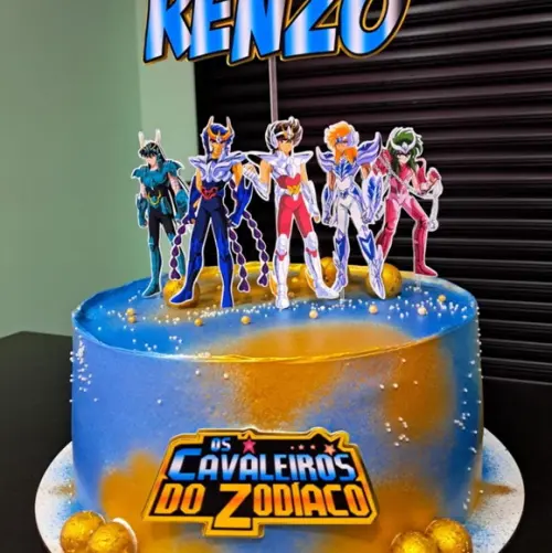 Topo de Bolo Cavaleiros do Zodíaco