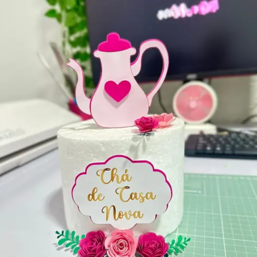 Topo de Bolo Chá de Casa Nova