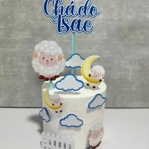 Topo de Bolo Chá de Bebê Ovelinha