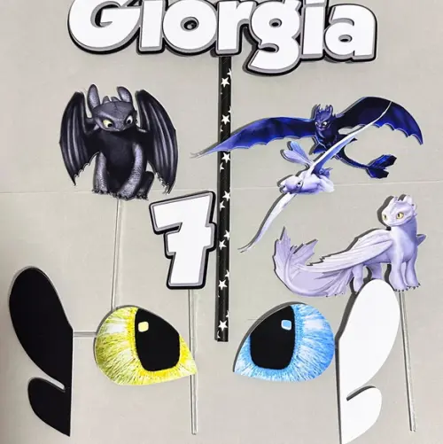 Topo de Bolo Como Treinar Seu Dragão