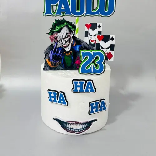 Topo de Bolo Coringa Cartas
