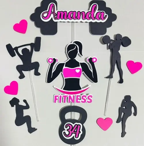 Topo de Bolo Fitness Atleta