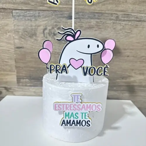 Topo de Bolo Flork Menina Parabéns