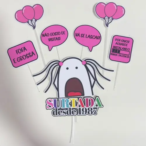 Topo de Bolo Flork Menina Surtada
