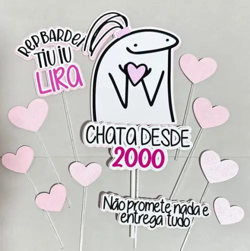 Topo de Bolo Flork Menina Chata
