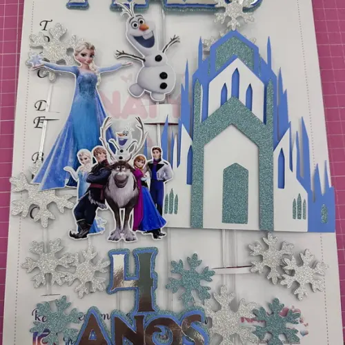 Topo de Bolo Frozen 3d