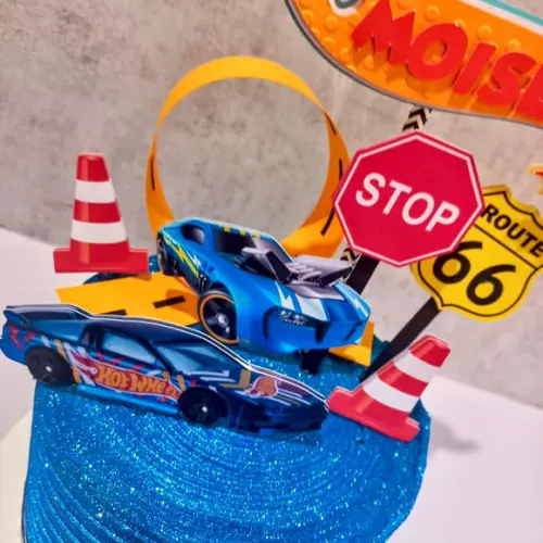Topo de Bolo Hot Wheels Luxo