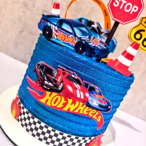 Topo de Bolo Hot Wheels Luxo