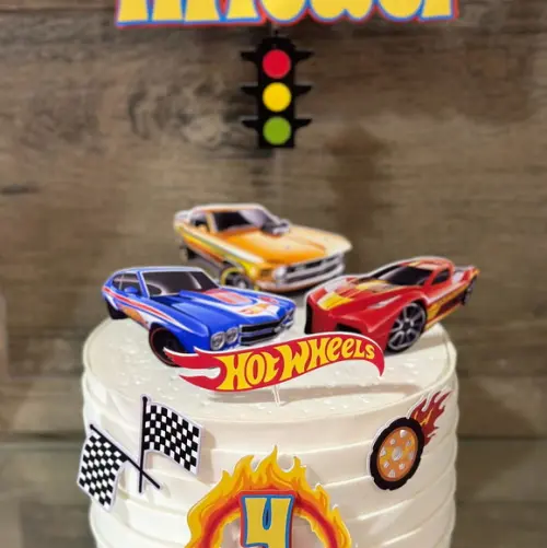 Topo de Bolo Hot Wheels