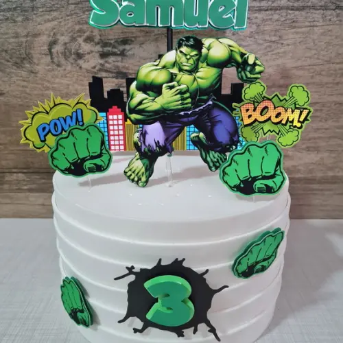 Topo de Bolo Hulk