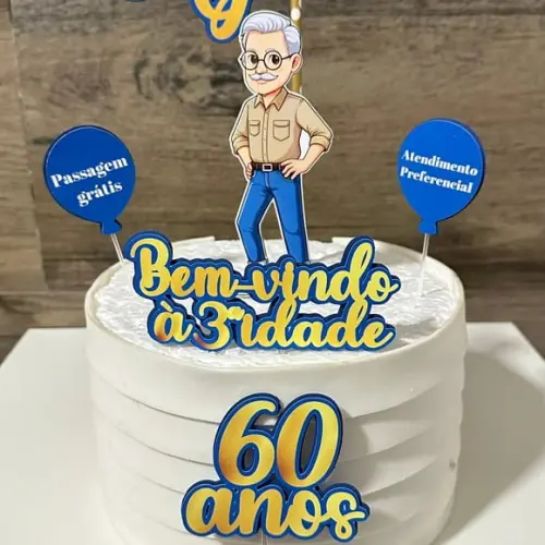Topo de Bolo Idoso Terceira Idade