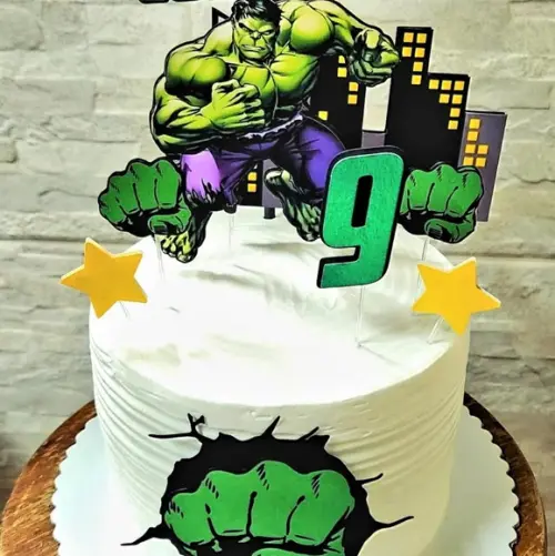 Topo de Bolo Hulk Luxo