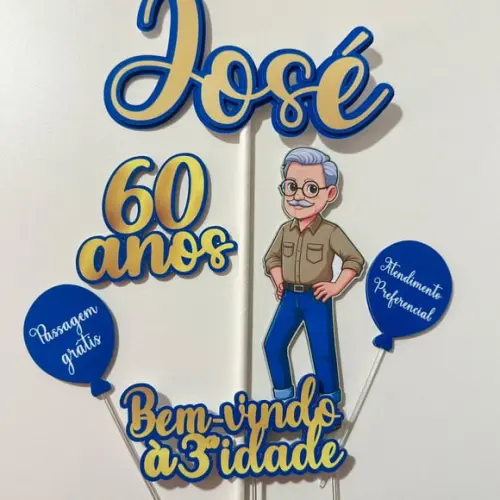 Topo de Bolo Idoso Terceira Idade