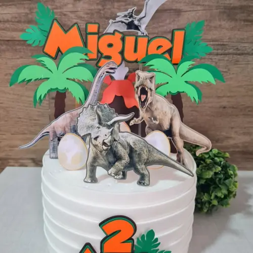 Topo de Bolo Jurassic Park Dinossauro
