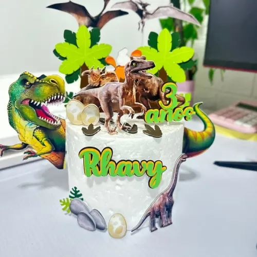 Topo de Bolo Jurassic Park Dinossauro
