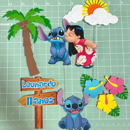Topo de Bolo Lilo e Stitch