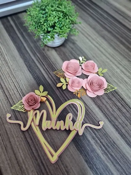 Topo de Bolo Mãe Mainha Flores