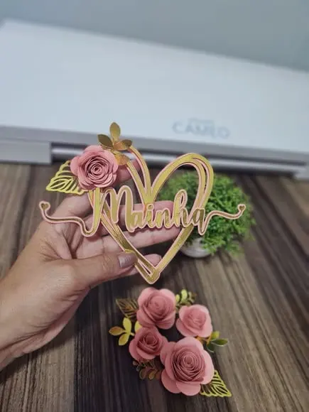 Topo de Bolo Mãe Mainha Flores