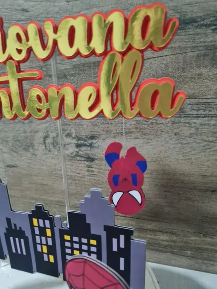 Topo de Bolo Menina Aranha Girl