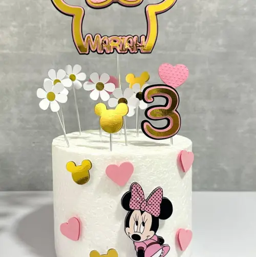 Topo de Bolo Minnie Rosa Luxo