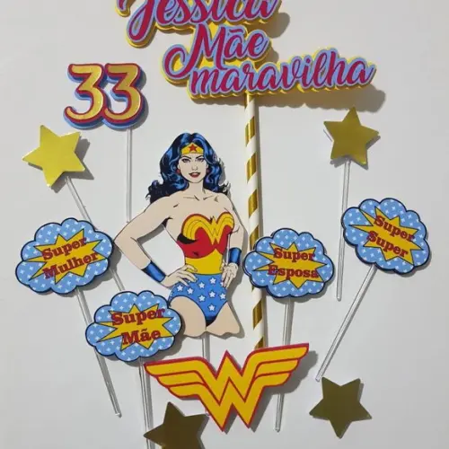Topo de Bolo Mulher Maravilha
