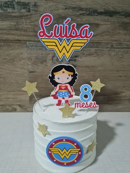 Topo de Bolo Mulher Maravilha Cute
