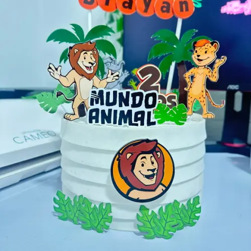 Topo de Bolo Mundo Animal