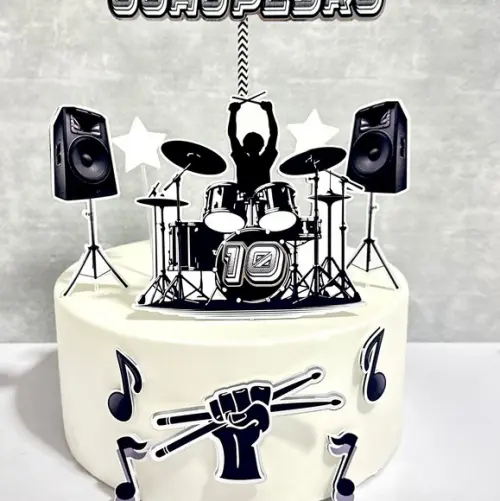 Topo de Bolo Música Bateria Baterista