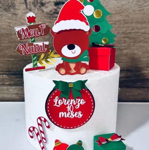 Topo de Bolo Natal Ursinho