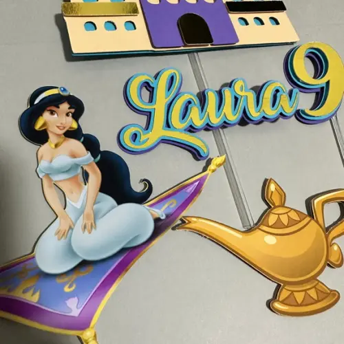 Topo de Bolo Princesa Jasmine