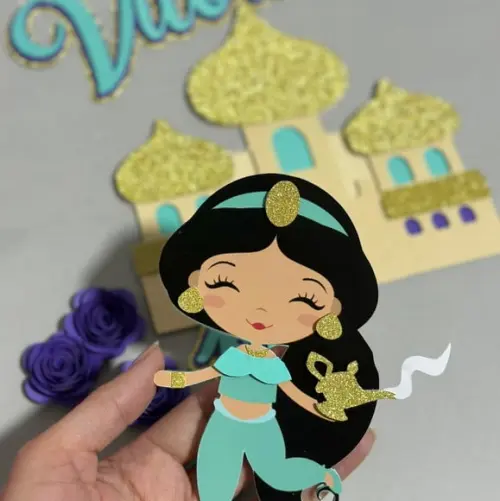 Topo de Bolo Princesa Jasmine Cute