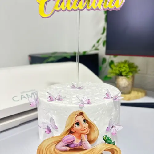 Topo de Bolo Rapunzel Enrolados