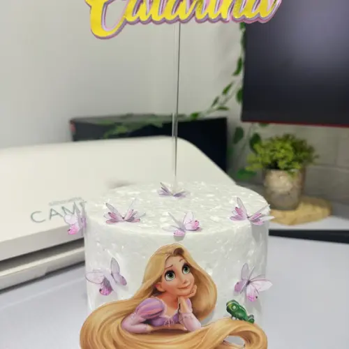 Topo de Bolo Rapunzel Enrolados