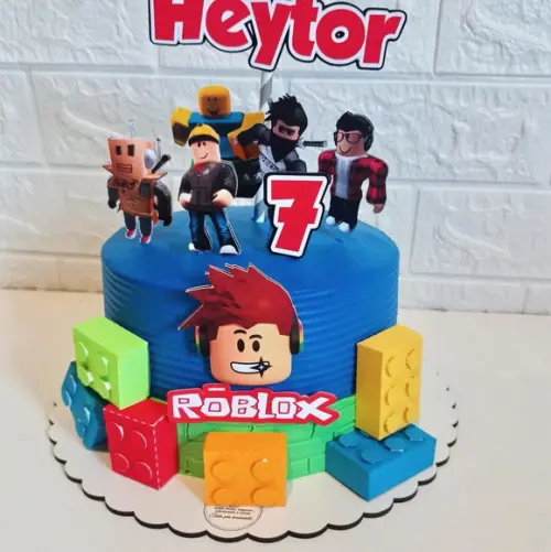 Topo de Bolo Roblox Luxo 3d Lego