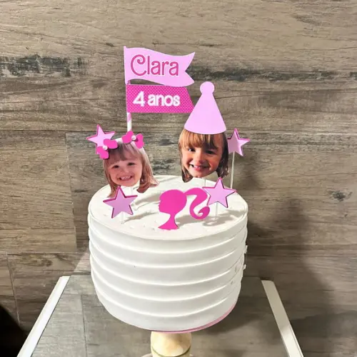 Topo de Bolo Rostinho Tema Barbie