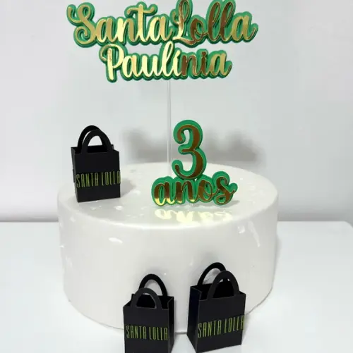 Topo de Bolo Santa Lolla Comprinhas