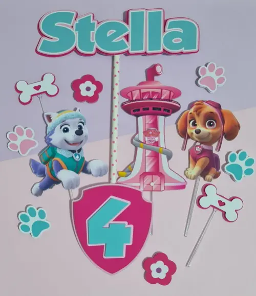 Topo de Bolo Skye e Everest Patrulha Canina