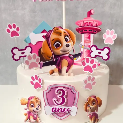 Topo de Bolo Skye Patrulha Canina