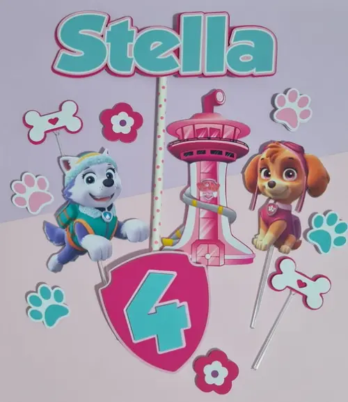 Topo de Bolo Skye e Everest Patrulha Canina