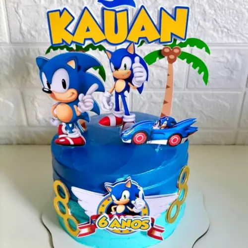 Topo de Bolo Sonic