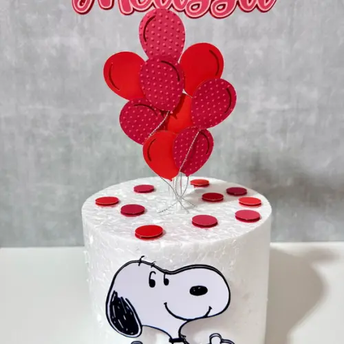 Topo de Bolo Snoopy Balões