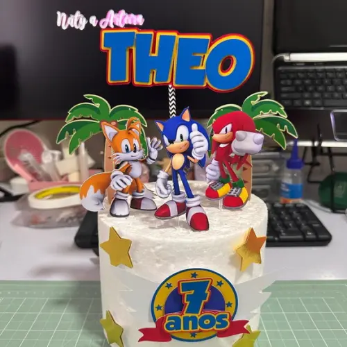 Topo de Bolo Sonic
