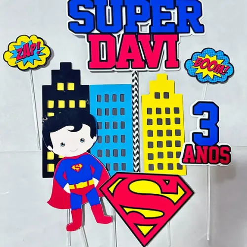 Topo de Bolo Superman Cute