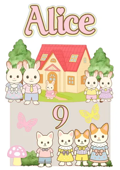 Topo de Bolo Sylvanian Families